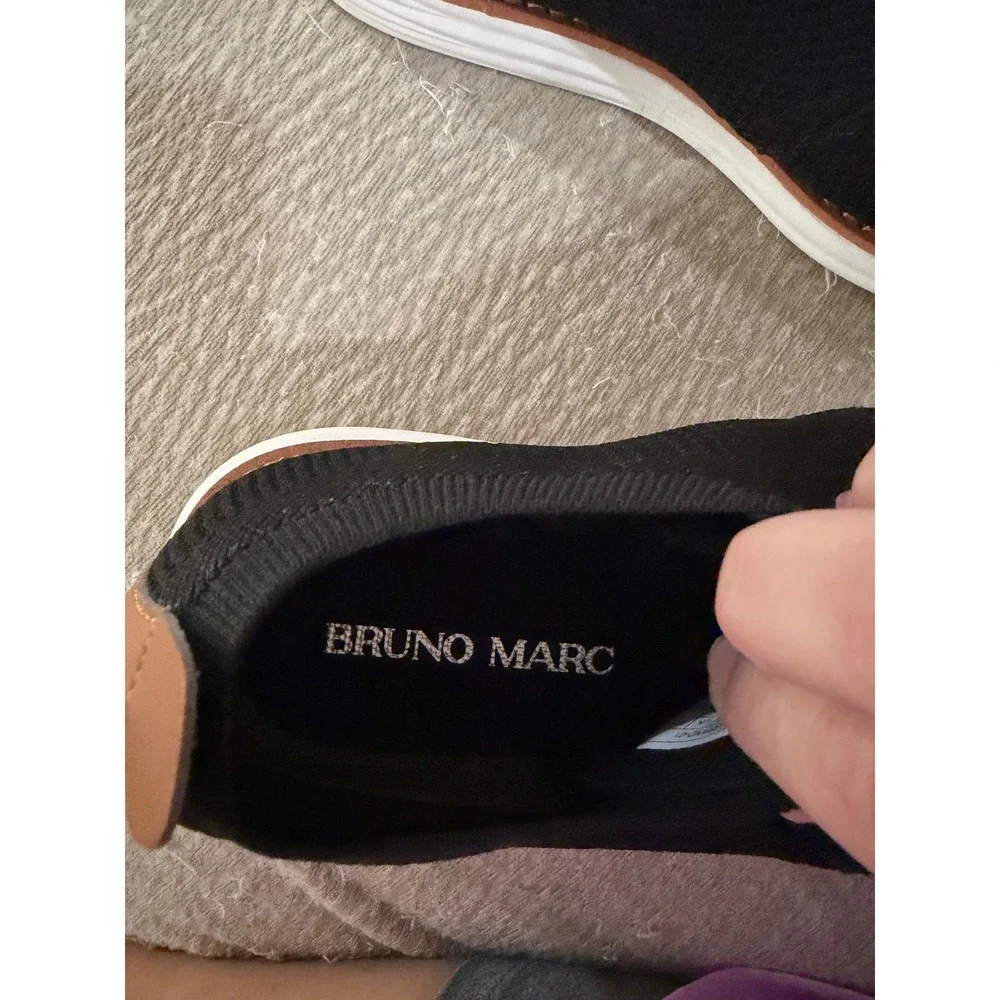 Black Mens Bruno Marc Knit Oxford Sneakers